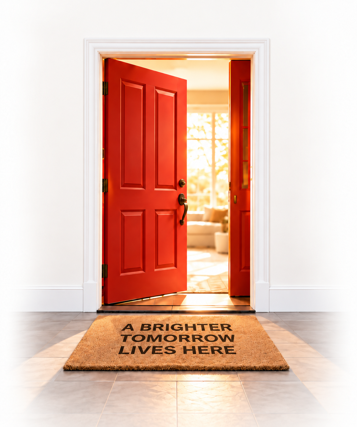 Open red door