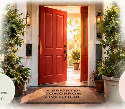 Open red door